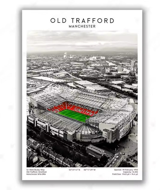 Old Trafford Plakat (Uden Ramme)