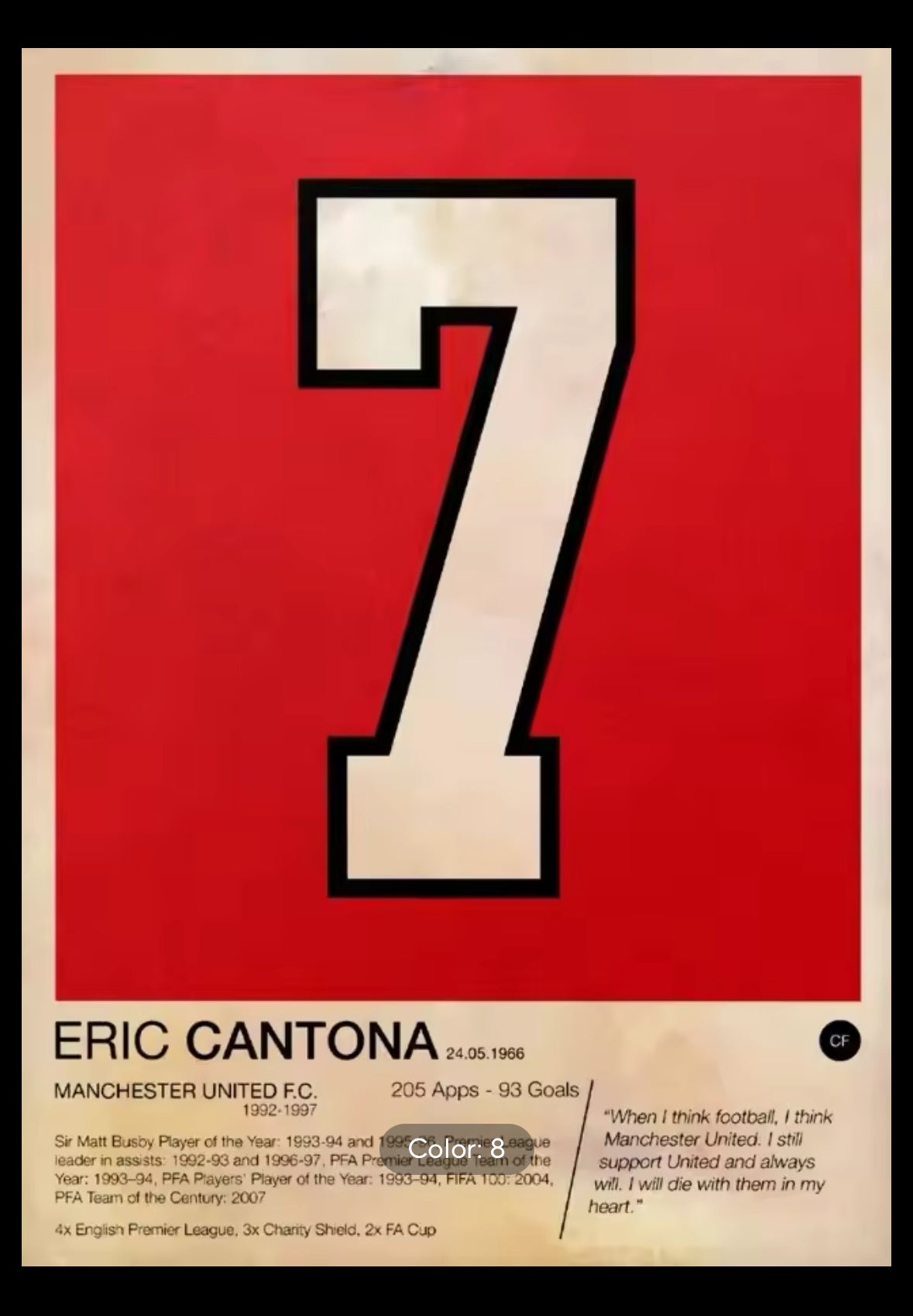 Eric Cantona Plakat